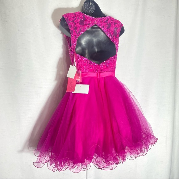 Fuchsia Homecoming Dresses,Short Homecoming Dress,Homecoming Dress for Teens sz0 - Picture 4 of 16